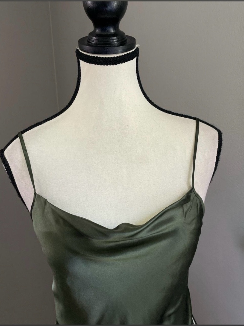 Vintage Victoria's Secret Silk Cami in Olive Green - Picture 3 of 5